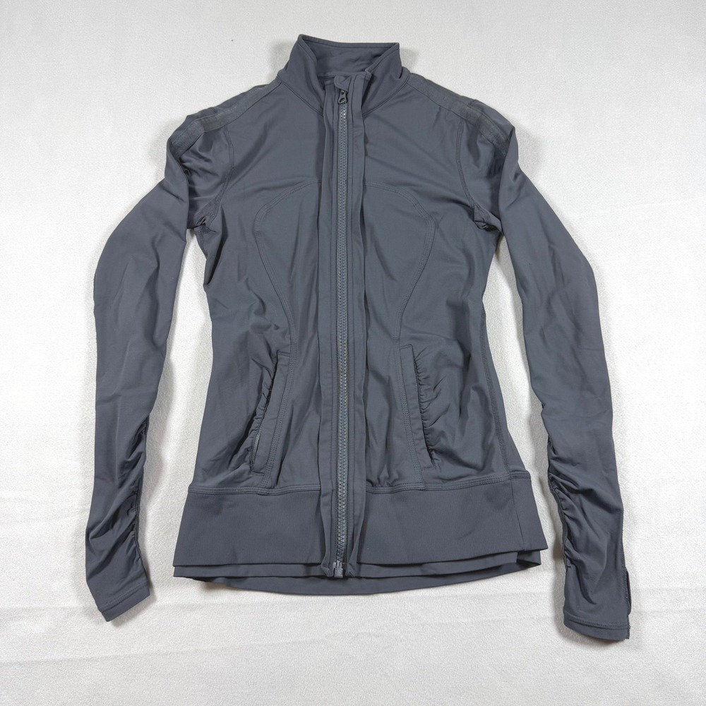 Lululemon Define Jacket Womens 4 Charcoal Grey Full Zip Lulu Yoga Activewear